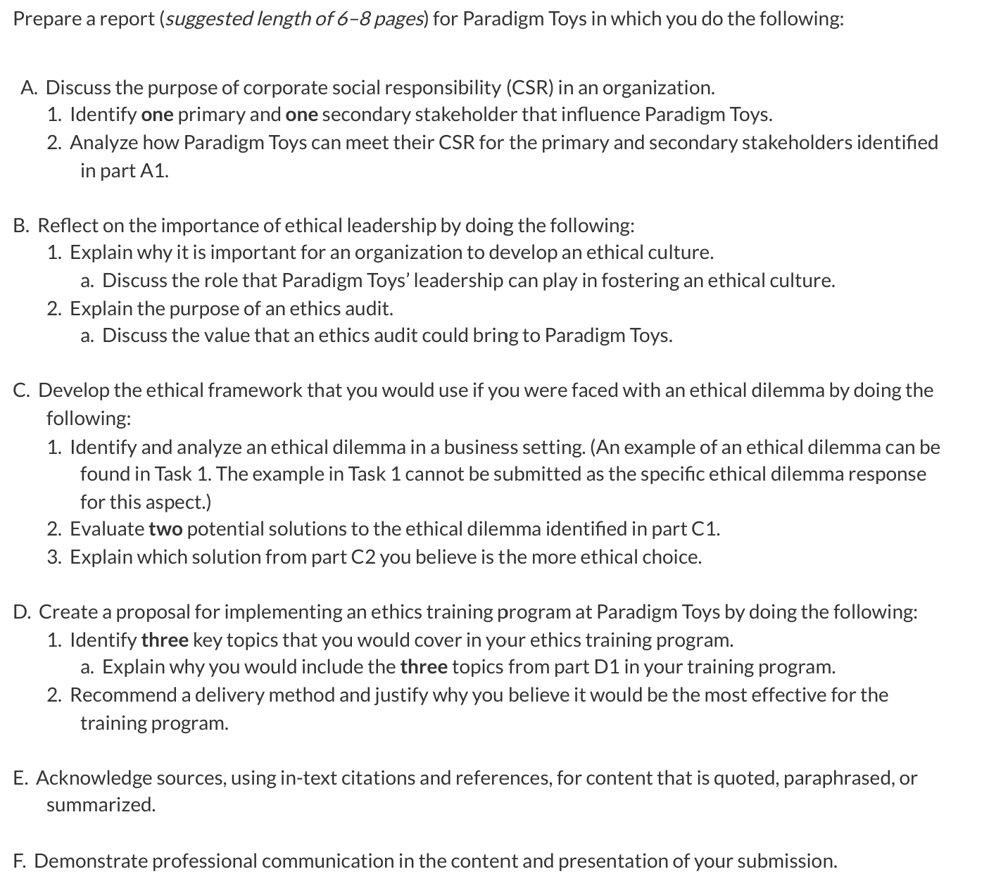 WGU C206 Task 2 Guide: Ethics Audit, Ethical Dilemmas, and Training Program Design