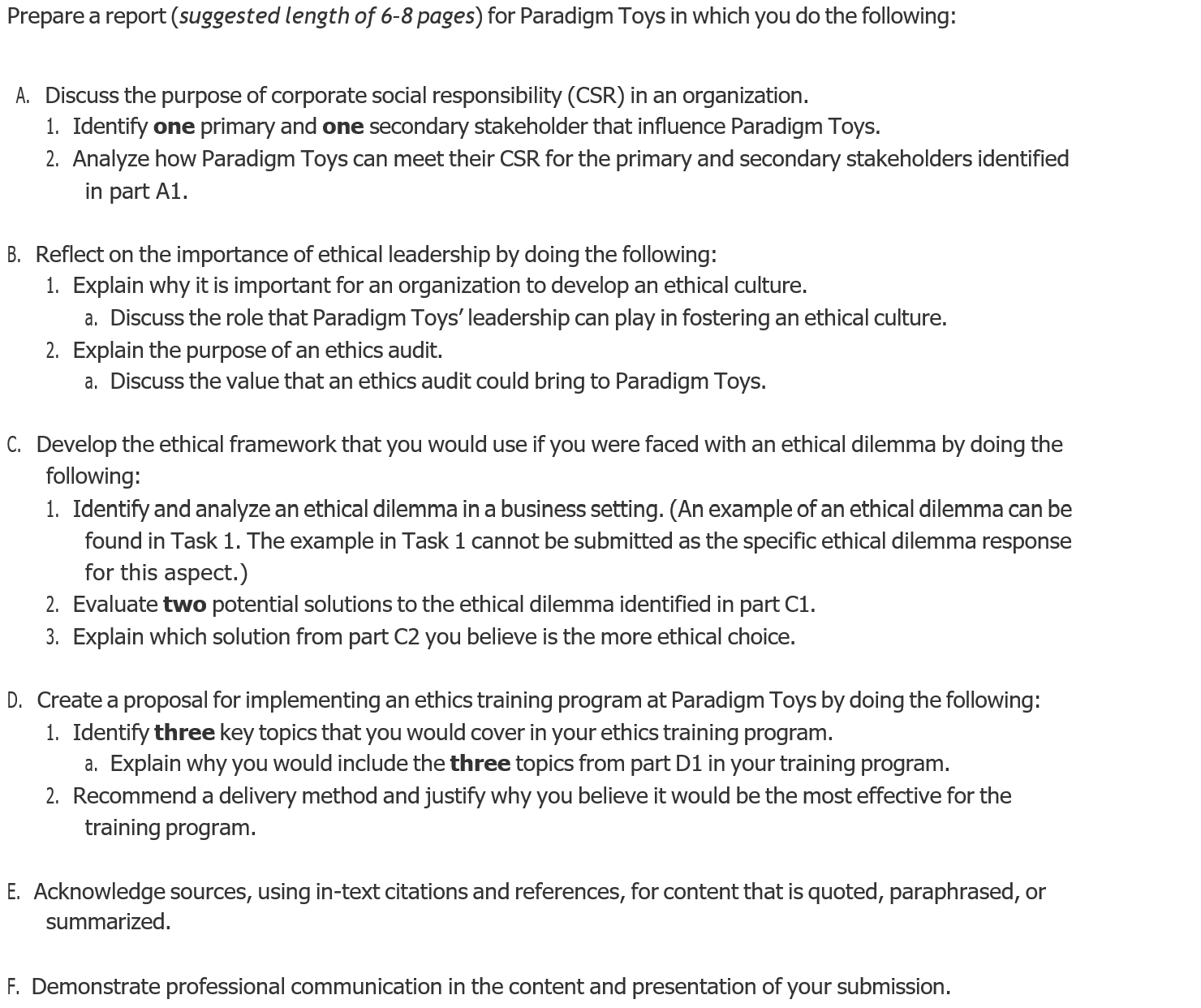 WGU C206 Task 2 Guide: Ethics Audit, Ethical Dilemmas, and Training Program Design