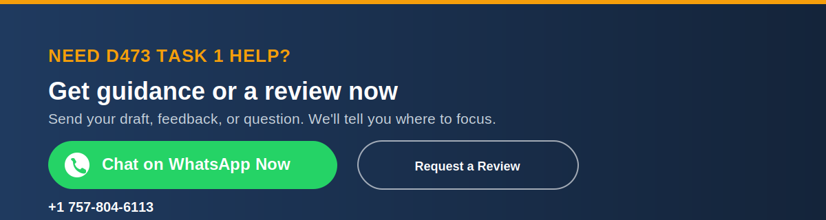 WGU D473 Task 1 Help