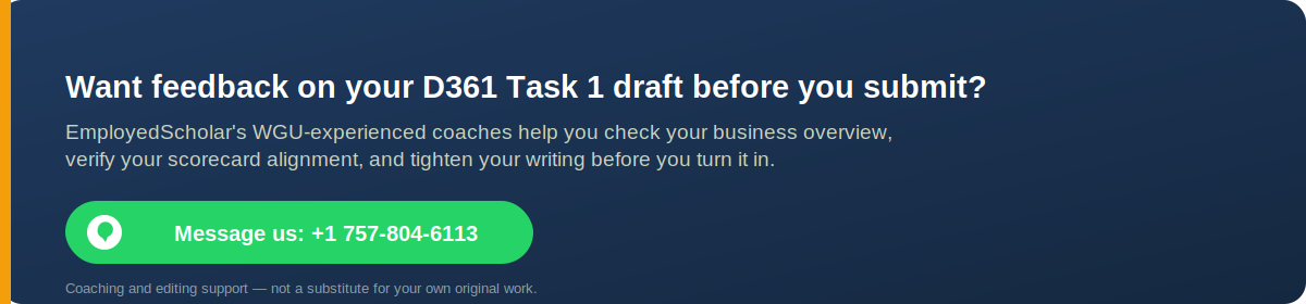 D361 Business Overview: How to Write Section C1 of Your Business Performance Report